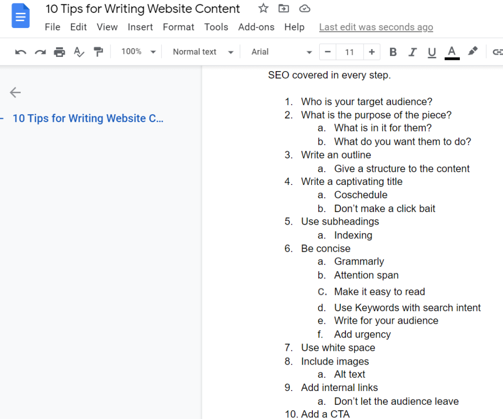 Tips for Web Writing